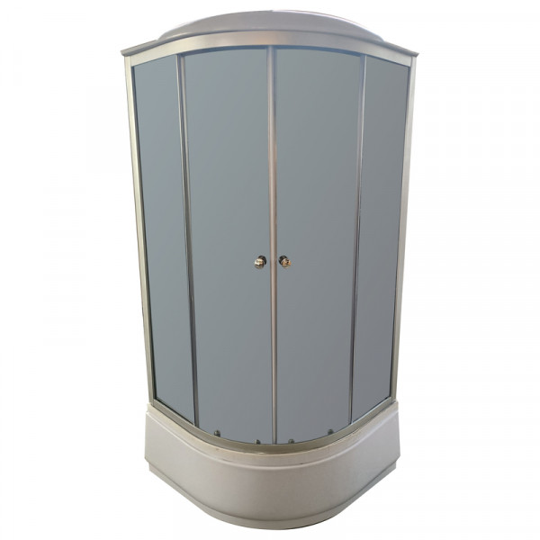 Бокс душовий без гідромасажу Mixxus STRONG SB01-90x90x215-FB SATIN з високим піддоном (MI6884)