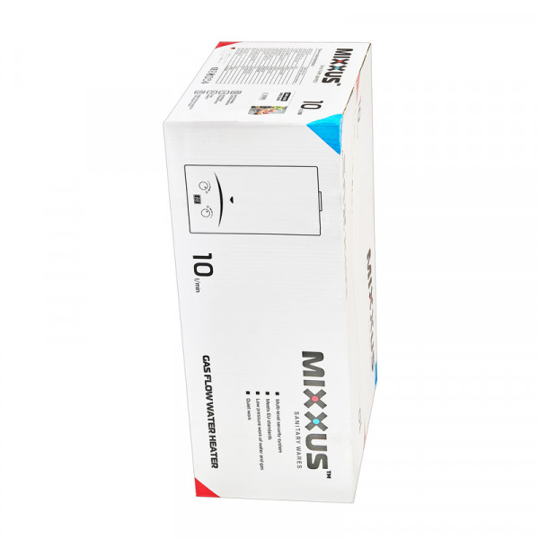 Газова колонка MIXXUS GWH-0310 BASIC GLASS димохідна 10 л/хв (панель зі скла з малюнком) (WH0024)
