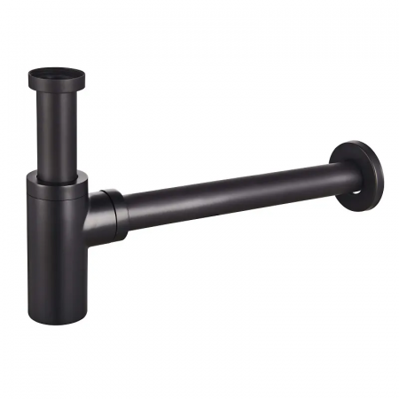 Сифон для раковины Champion SIPHON-02 BLACK без выпуска (под донный клапан) без ревизии (Цвет черный) 1 1/4'' (CH0369)