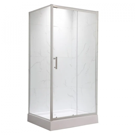 Душевая кабина с низким поддоном Mixxus HARD SCT01-120x80x198-TR Chrome NEW прозрачное стекло 5мм (MI8428)