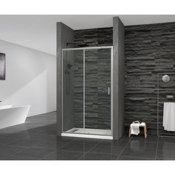 Двері в нішу Mixxus Premium DIVERSE SD01-140x185-TR Chrome прозоре скло 5мм (MI6874)