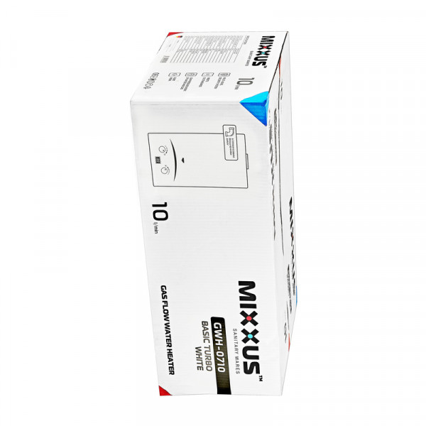 Газовая колонка Mixxus GWH-0710 BASIC TURBO WHITE турбированная 10 л/мин (WH0028)