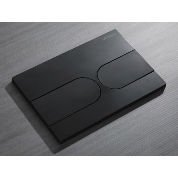 Панель змиву Koer KT-0604-05 240x160x10mm пластикова, кнопка закруглена (колір чорний матовий) (KR5324)