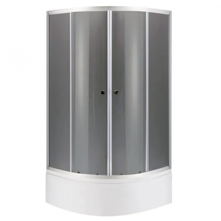 Душова кабіна з високим піддоном Mixxus PLAIN SCT01-90x90x195-GR SATIN сіре тоноване скло 4мм (MI6895)