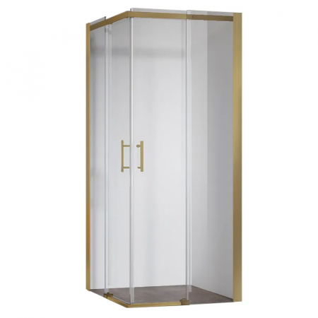 Душова кабіна без піддону Koer SR SC03-90x90x200-TR-12 прозоре скло Easy Clean 6мм, матове золото (KR5358)
