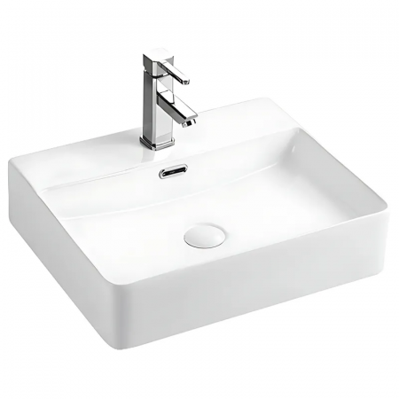 Раковина підвісна-накладна Mixxus Premium  QUADRO-0203 500x420x130mm (отвір під змішувач, перелив) (MP6718)
