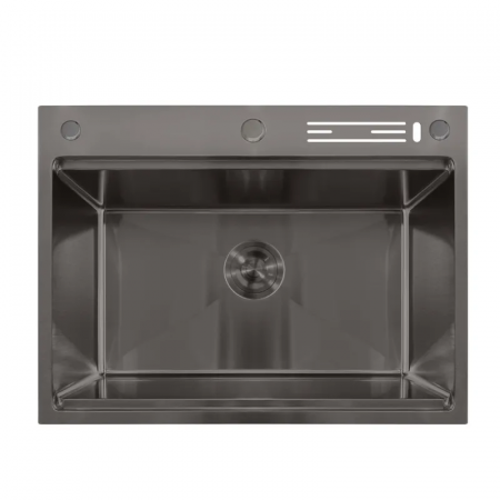 Мийка Mixxus MH7050-SK NANO-BLACK (3.0/0.8) з н.ст. зі сходинкою для суш.,з підст.під ножі(графіт)(MX1944)