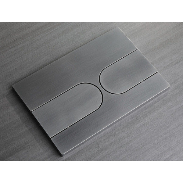 Панель змиву Koer KT-0604-07 240x160x10mm пластикова, кнопка закруглена (колір графіт) (KR5325)
