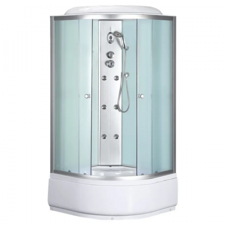Бокс душовий з гідромасажем Mixxus STRONG SBH01-90x90x215-FB SATIN з високим піддоном (MI6888)