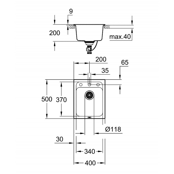 Композитна мийка для кухні Grohe K700 (31650AT0)