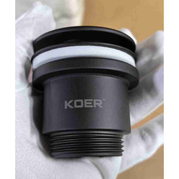 Донний клапан для раковини Koer PW-11-05 1 1/4''  універсальний (з/без перел) СLICK-СLACK (Колір чорн) (KR5795)