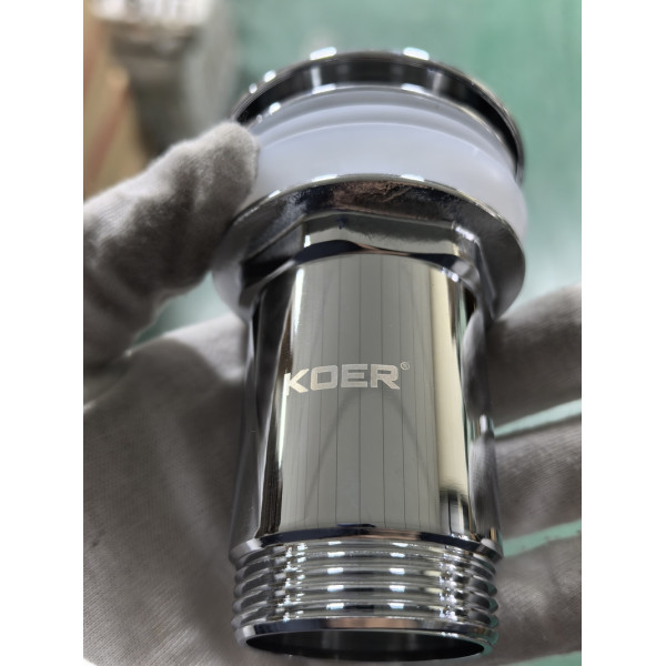 Донний клапан для раковини Koer PW-08-01 1 1/4''  без переливу автоматичний СLICK-СLACK (Колір хром) (KR5786)