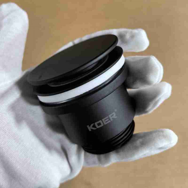 Донний клапан для раковини Koer PW-11-05 1 1/4''  універсальний (з/без перел) СLICK-СLACK (Колір чорн) (KR5795)