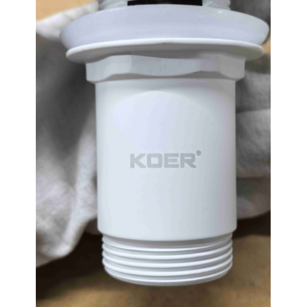 Донний клапан для раковини Koer PW-07-03 1 1/4'' з переливом автоматичний СLICK-СLACK (Колір білий) (KR5783)