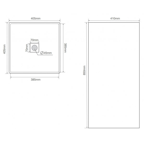 Раковина моноблок MIXXUS PREMIUM QUADRO-1101 410х410х850mm (MP6574)