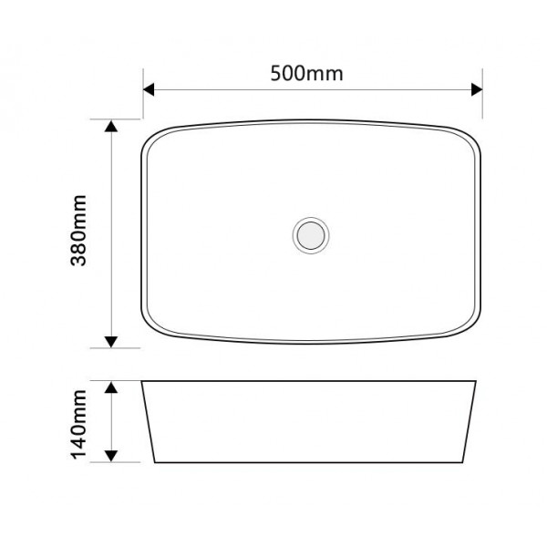 Раковина накладна MIXXUS PREMIUM DIVERSE-0109 500х380х140mm (MP6547)
