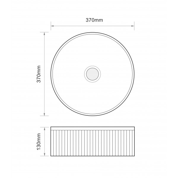 Раковина накладна Mixxus Premium WAVE-0102 MARBLE 370х370х130mm (MP6528)