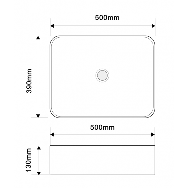 Раковина накладна MIXXUS PREMIUM DIVERSE-0110 MARBLE-BLACK 500х390х130mm (MP6517)