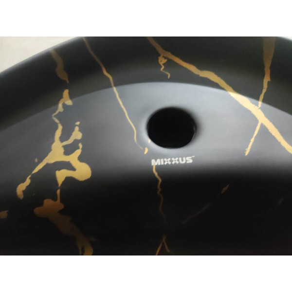 Раковина накладна MIXXUS PREMIUM WAVE-0201 MARBLE 430х430х150mm з отвором під змішувач (MP6536)
