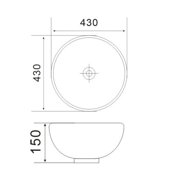 Раковина накладна Mixxus Premium ELLIPSE-0205 430х430х150mm з переливом (MP6530)