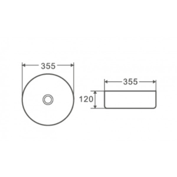 Раковина накладна Mixxus Premium Topper-0101 Black 355x355x120mm (MP6490)