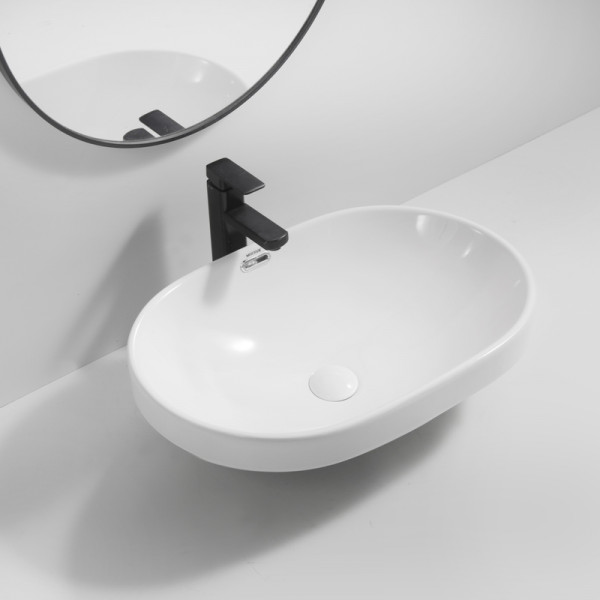 Раковина врізна на стільницю Mixxus Premium ELLIPSE-1601 600х400х190mm з переливом (MP6569)