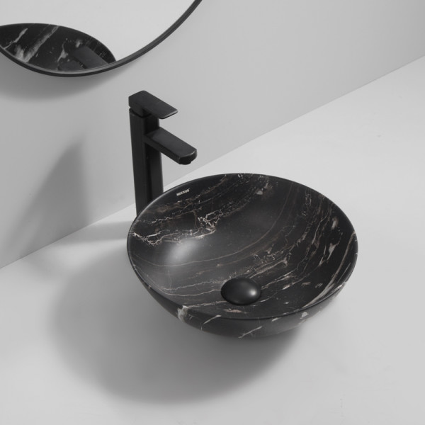 Раковина накладна Mixxus Premium ELLIPSE-0106 MARBLE 390х390х140mm (MP6533)