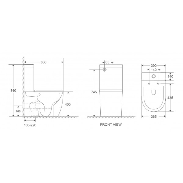 Унітаз-компакт MIXXUS PREMIUM ELLIPSE-0401-T1 630х390х840mm система змиву TORNADO 1.0 (MP6467)