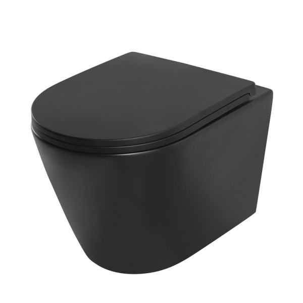 Комплект: Mixxus Premium Bevel-SET-2101 Black Унітаз система змиву Tornado 1.0+ Інсталяція Koer KT-0404 + панель KT-0604-05 Black Mat (MP6669)