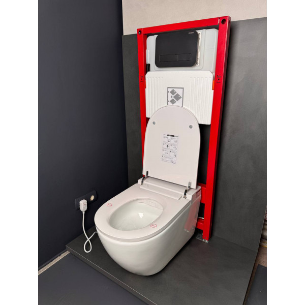 Комплект: Koer TB-0301 Smart Унітаз-біде підвісний TB-0101 з електронним управлінням + Інсталяція KT-0409 + панель KT-0609-01 Chrome (KR6116)