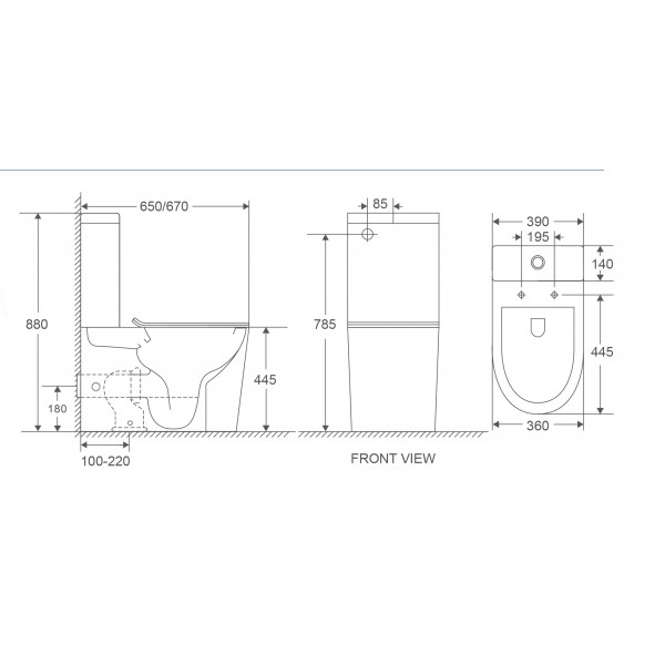 Унітаз-компакт MIXXUS PREMIUM BEVEL-0402-T1 670х390х880mm система змиву TORNADO 1.0 (MP6596)