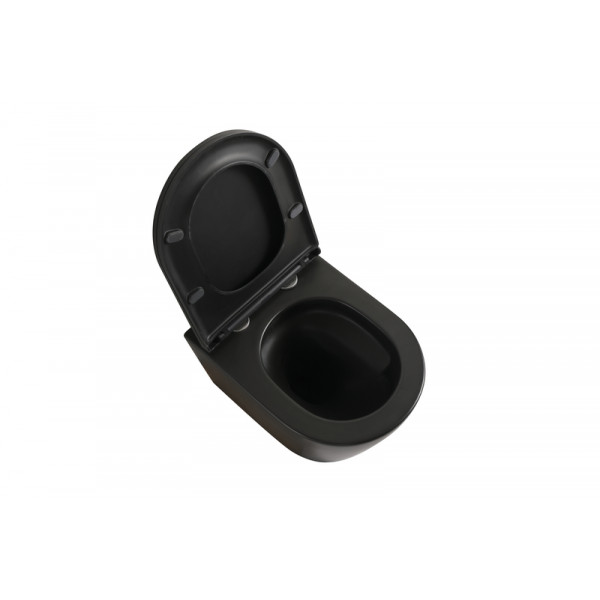 Комплект: Mixxus Premium Bevel-SET-2101 Black Унітаз система змиву Tornado 1.0+ Інсталяція Koer KT-0404 + панель KT-0604-05 Black Mat (MP6669)