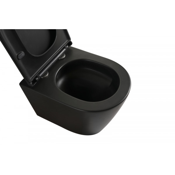Комплект: Mixxus Premium Bevel-SET-2101 Black Унітаз система змиву Tornado 1.0+ Інсталяція Koer KT-0404 + панель KT-0604-05 Black Mat (MP6669)