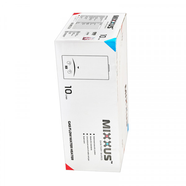 Газова колонка MIXXUS GWH-0410 BASIC GLASS димохідна 10 л/хв (панель зі скла з малюнком) (WH0025)