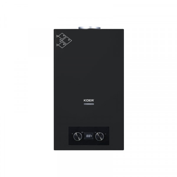 Газова колонка Koer KWH.G0110 BLACK димохідна 10 л/хв, колір чорний (KR5554)