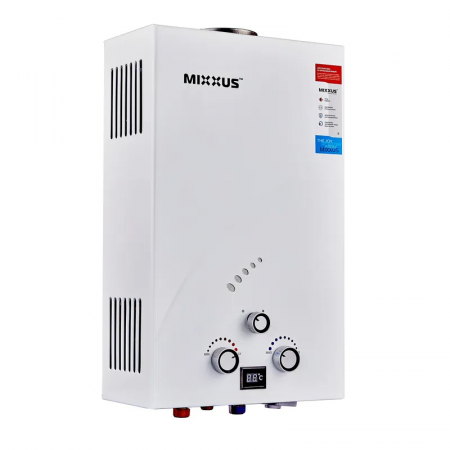 Газова колонка MIXXUS GWH-0110 BASIC WHITE димохідна 10 л/хв (колір білий) (WH0022)