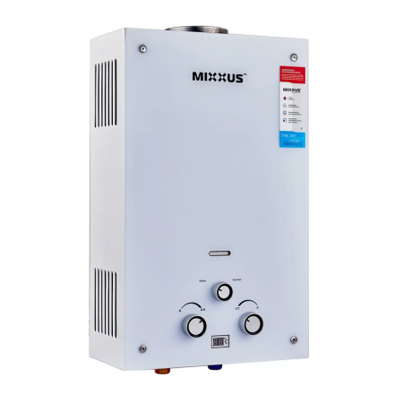 Газова колонка MIXXUS GWH-0510 BASIC GLASS димохідна 10 л/хв (панель зі скла) (WH0026)