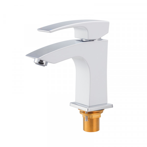 Змішувач для умивальника Koer KB-10007-04 (Колір хром+білий) (KR5149)