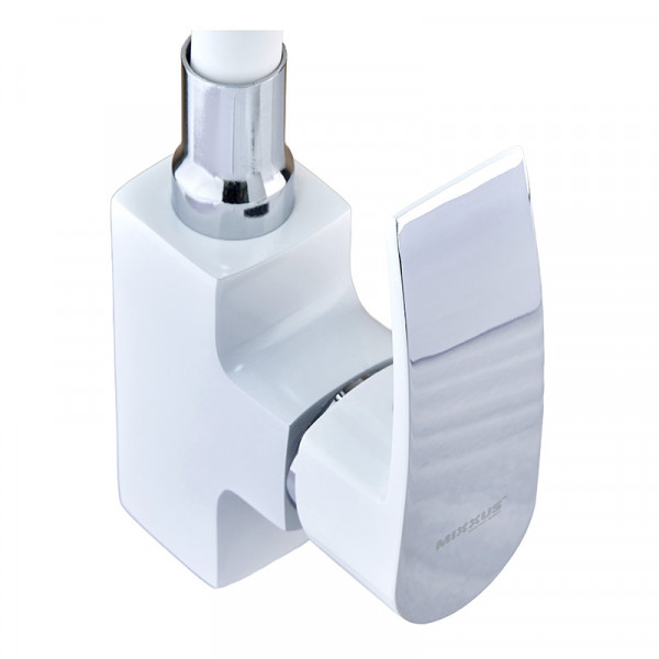 Змішувач для кухні MIXXUS MAGNUM 011 NUT WHITE-CHR. REFL.WHITE з гнучким виливом (Колір білий/хром+вилив білий) (MI6204)