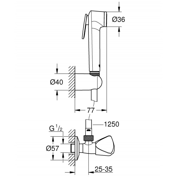 Гігієнічний душовий набір Grohe Tempesta-F Trigger Spray (27514001)