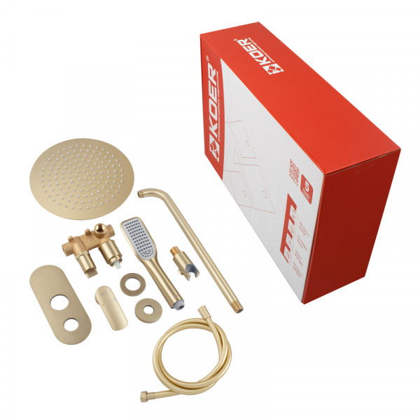 Вбудована душова система Koer KB-62028-12 2 функції (Колір матове золото) (KR6010)