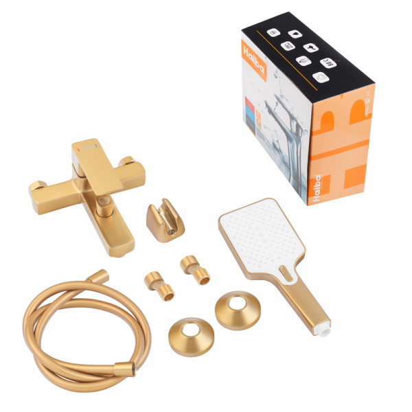Змішувач для ванни HAIBA KUBUS 009 EURO BRUSHED GOLD (Колір матове золото) (HB9628)
