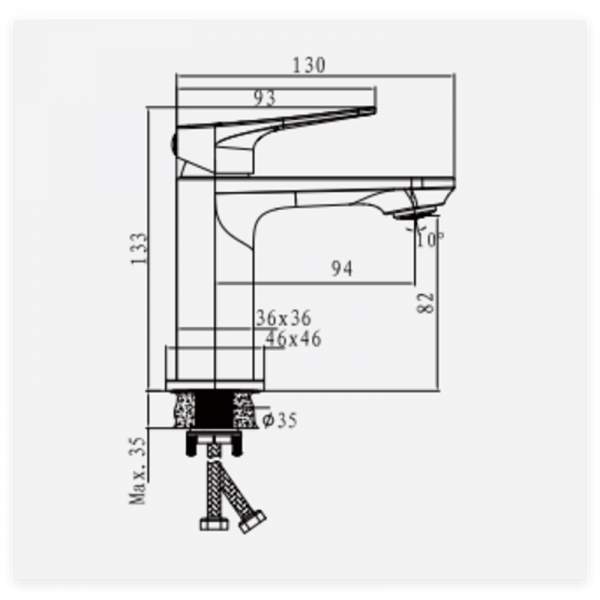 Змішувач для умивальника HAIBA GENEVA 001 NUT (HB9676)