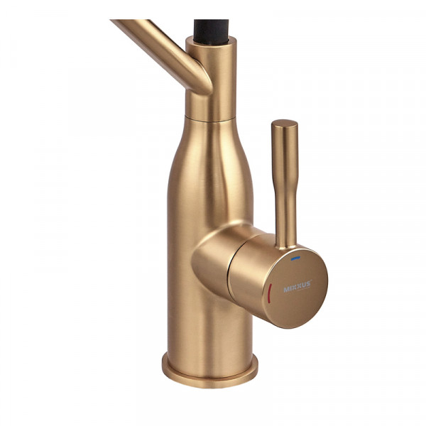 Змішувач для кухні MIXXUS PREMIUM GRAVITY 017 NUT BRUSHED GOLD REFL.BLACK (Колір матове золото+силік. вилив чорний) (MI8410)