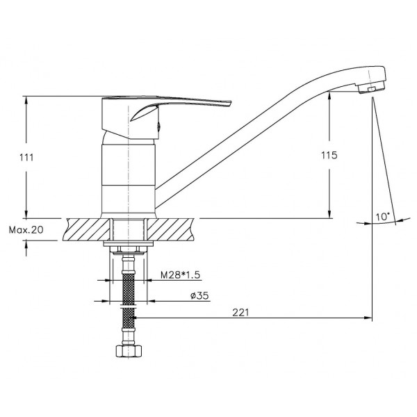 Змішувач для кухні Haiba Xide 555 (HB0403)