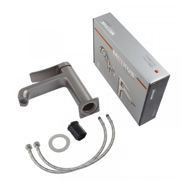 Змішувач для умивальника MIXXUS PREMIUM DALI 001 NUT GRAPHITE (Колір графіт) (MI6756)