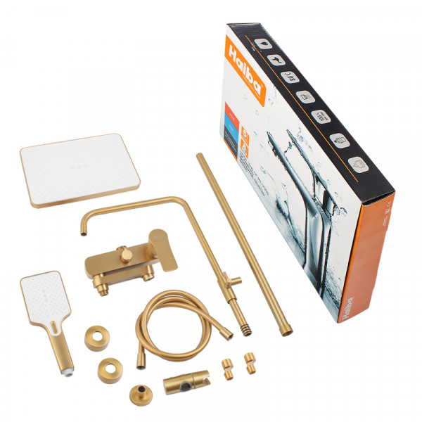 Душова колона зі змішувачем HAIBA MILANO 003-J BRUSHED GOLD (Колір матове золото) (HB9620)