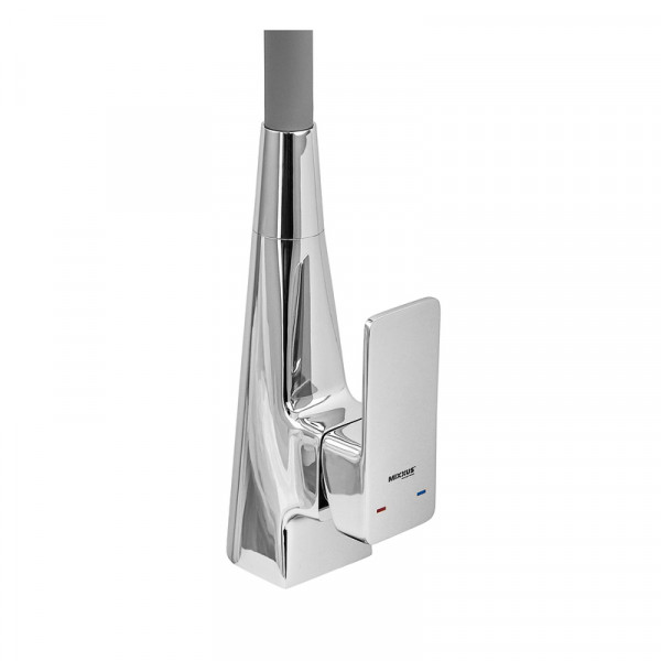 Змішувач для кухні MIXXUS ETNA 014-T NUT REFL.GREY (Колір хром+силіконовий вилив сірий) (MI8420)