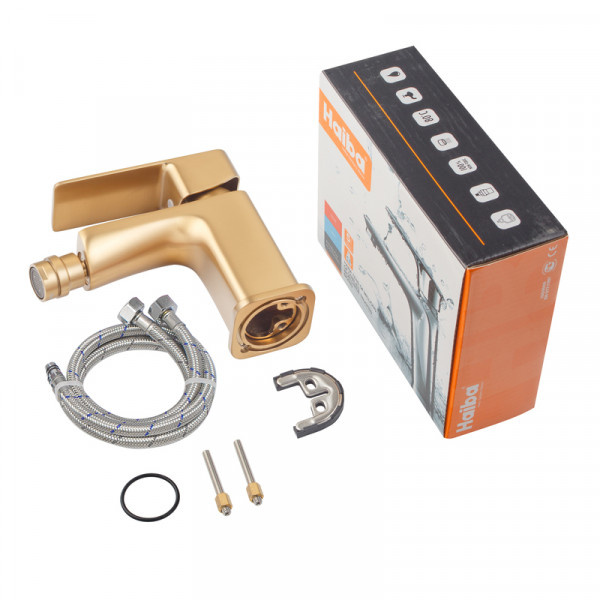 Змішувач для біде HAIBA KUBUS 002 BRUSHED GOLD (Колір матове золото) (HB9624)