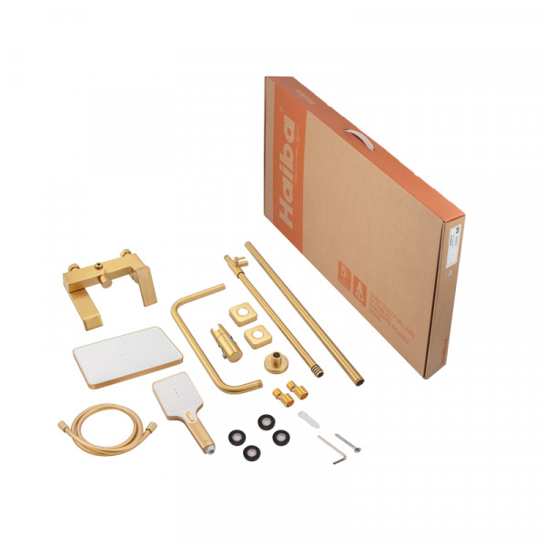 Душова колона зі змішувачем HAIBA GAUDI 009-J BRUSHED GOLD (HB9584)